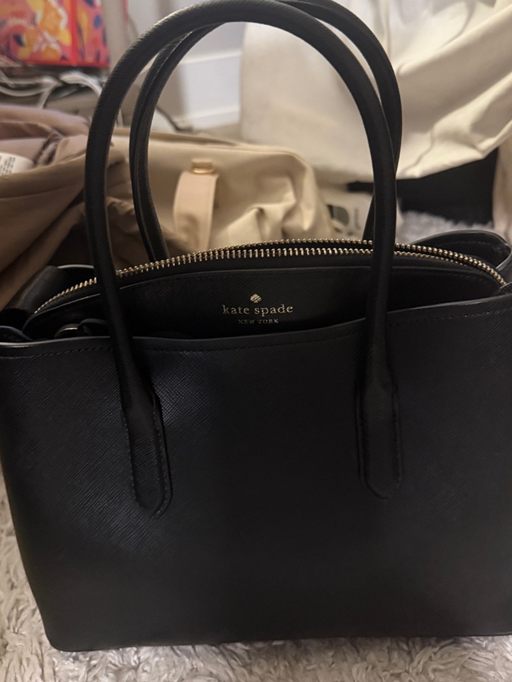 kate spade black leather satchel